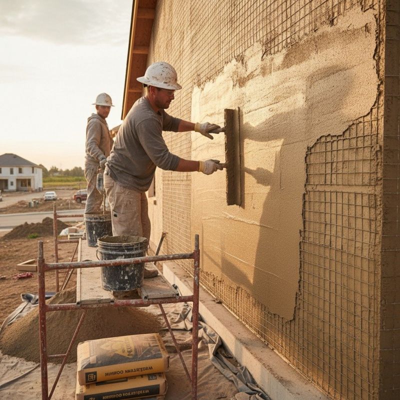 Local Home Stucco Installation pros at work